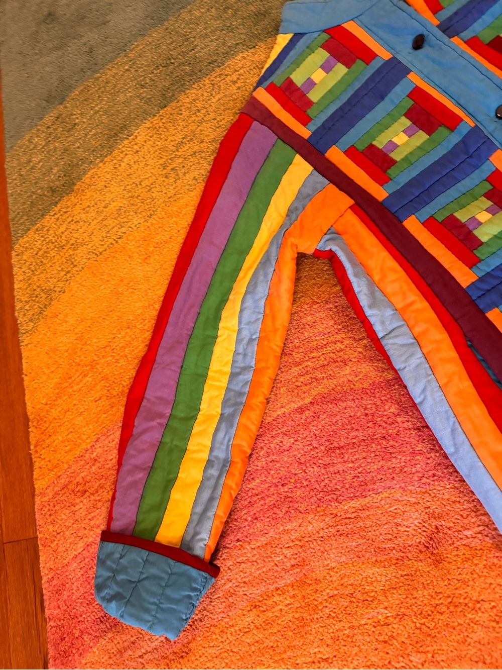 Amazing rainbow quilted jacket handmade vintage 🌈 🌈 ✨ - Picture 6 of 16